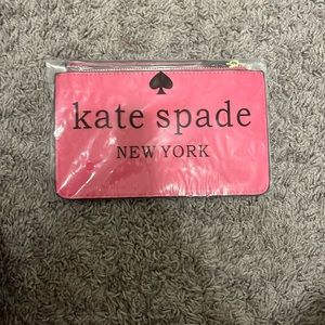 Kate Spade New York Hot Pink Leather Wristlet Wallet Clutch Pouch Sleek